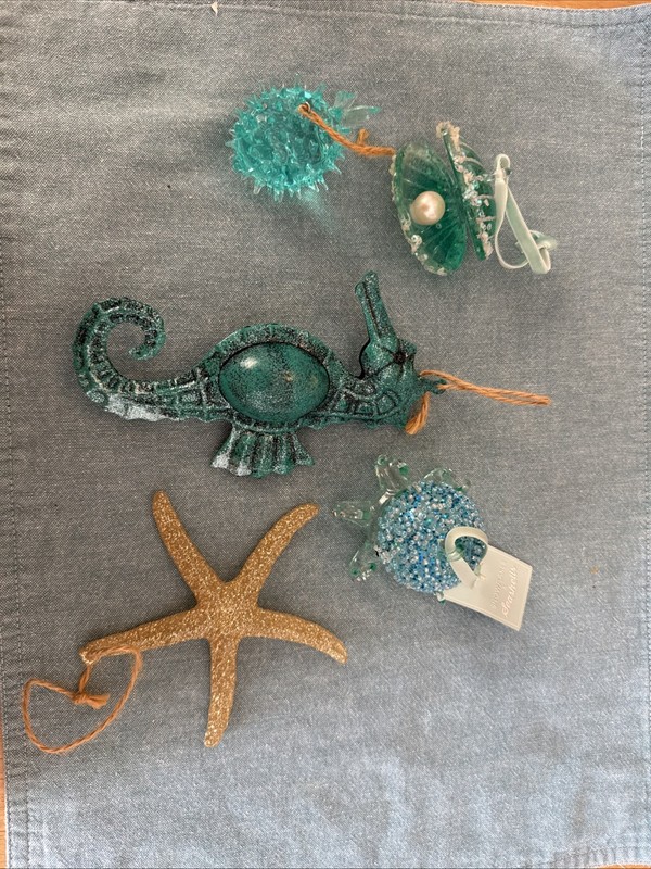 Christmas Ornament - Under The Sea Theme - Lot Of 5 Ornaments