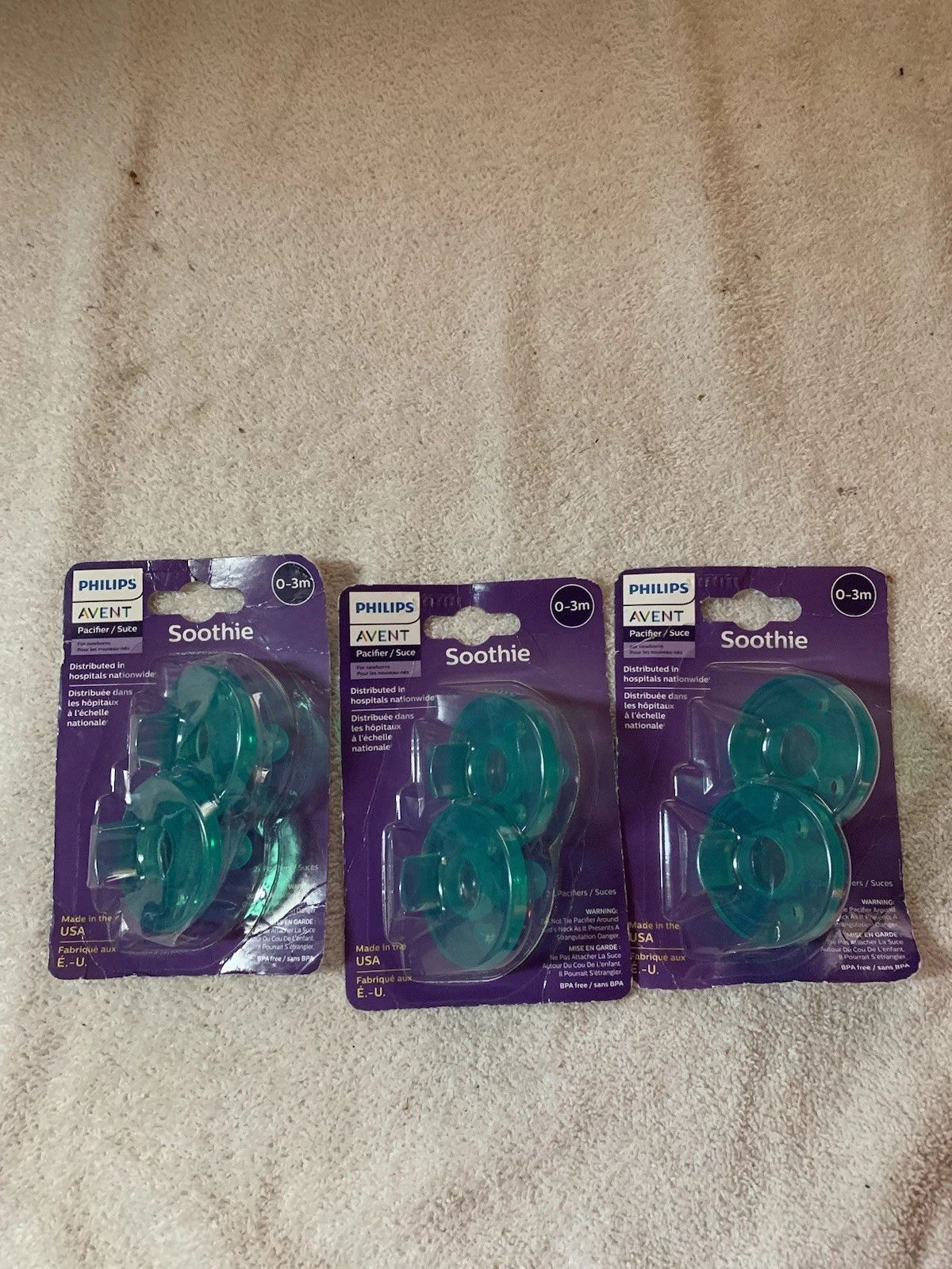 #3 Philips Avent Baby Pacifier Soothie 2 Packs Hospitals Nationwide 0-3 Months