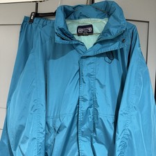 VTG 80-90's Track Suit Windbreaker Retro Nylon 2 Piece Teal Jacket Pants Men's L