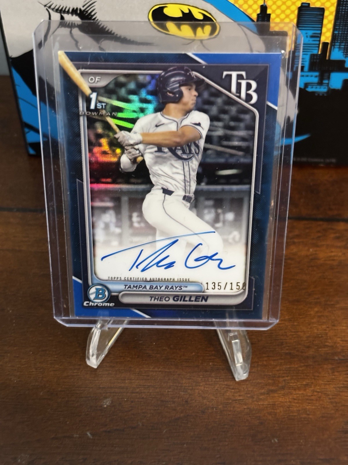 2024 Theo Gillen 1st Bowman Chrome Auto True Blue /150 Rays