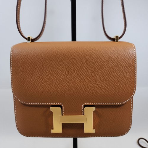 Hermes Constance III Mini 18 Mirror Bag Gold Epsom Leather & Gold HW, B: 2023