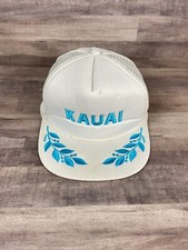 Vintage Hawaii Rope Hat Foam Trucker Cap Snapback Mesh Vtg 90 s White Blue Men s