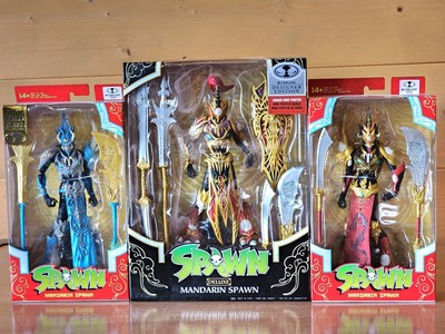 Deluxe Mandarin Spawn + Red Ver +  Walmart excl Blue Ver I Spawn, Mcfarlane Toys