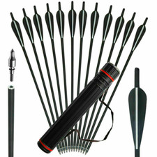 12Pcs 20" Carbon Arrows 8.8mm Crossbow Bolts For Crossbow Hunting Archery Quiver