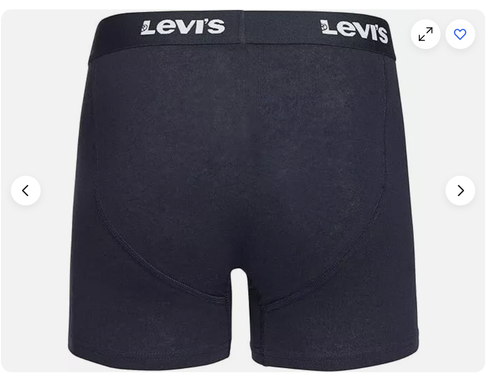 Paquete de 4 calzoncillos boxer cómodos de algodón elástico gris y negro LEVI'S para hombre talla pequeña - Imagen 4 de 9