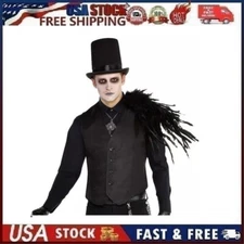 Black Vest Gothic Vampire Count Halloween Adult Costume Cosplay Standard Sz NEW