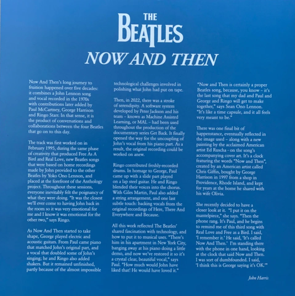 The Beatles - Now and Then  Exclusive  Black 12" Vinyl Single 2 Tracks NEU - Bild 3 von 4