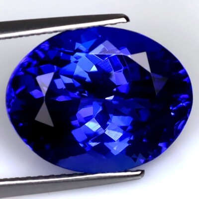 Natural A++ Tanzanite D- Blue Color Oval Shape 18 Ct Certified Loose Gemstone