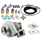 GT35 GT3582 Universal Turbo Charger T3 4 Bolts Flange .7 A/R .63 A/R W/Oil Lines