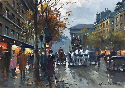 2077 - Boulevard de la Madeleine, Paris by Antoine Blanchard - Giclee Fine Art