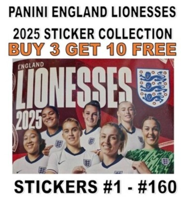 PANINI ENGLAND LÖWINNEN 2025 STICKER SAMMLUNG #1 - #160 ENGLAND DAMEN TEAM