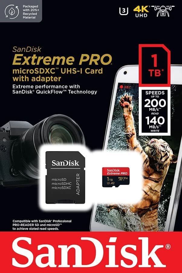 SanDisk Extreme Pro Micro SD UHS-I Speicherkarte 32GB 64GB 128GB 256GB 512GB 1TB - Bild 2 von 4