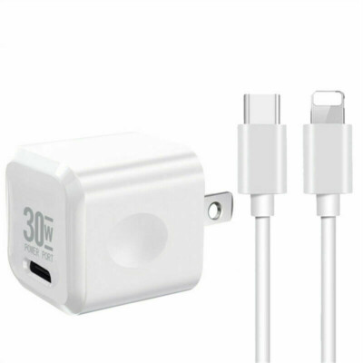 30W Type-C Charger Power Adapter + Fast Cable For iPhone 14 13 12 11 Pro Max 8