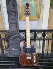 Great Playing New Telecaster Style Solid Burl Maple 12 String Electric Guitar