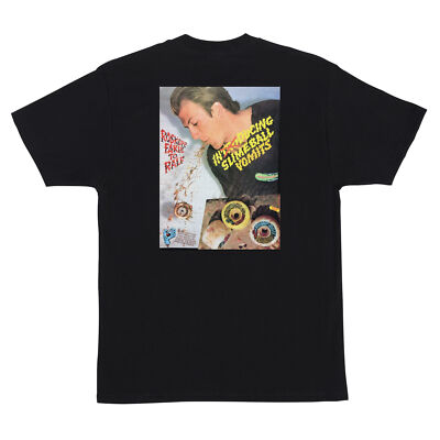 Santa Cruz SLIME BALLS Rob Roskopp FAKIE TO RALF Skateboard T Shirt BLACK