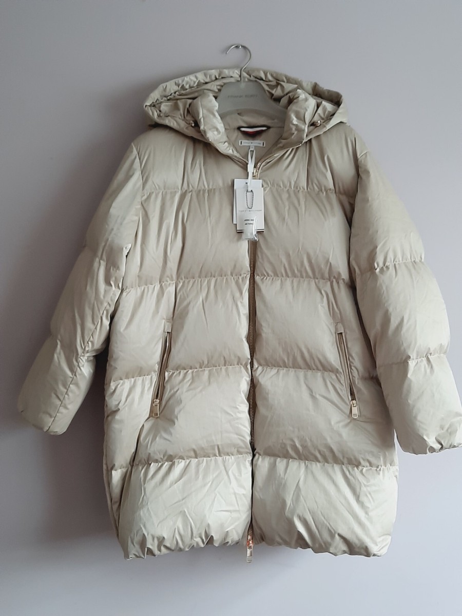 Tommy Hilfiger Ivory Down Jacket Parka Cream Puffy Jacket Tommy