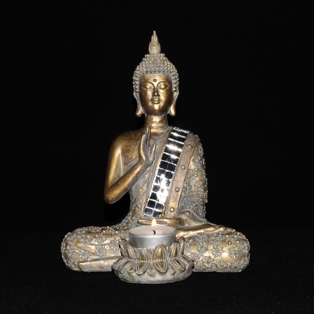 Thumbnail - Thai Buddha Deko Figur Teelichthalter Buddhismus Feng Shui Innere