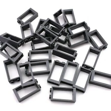TCM BRICKS Dark Bluish Gray 1x2x3 Flat Front Window + GLASS X25 Compatible Part