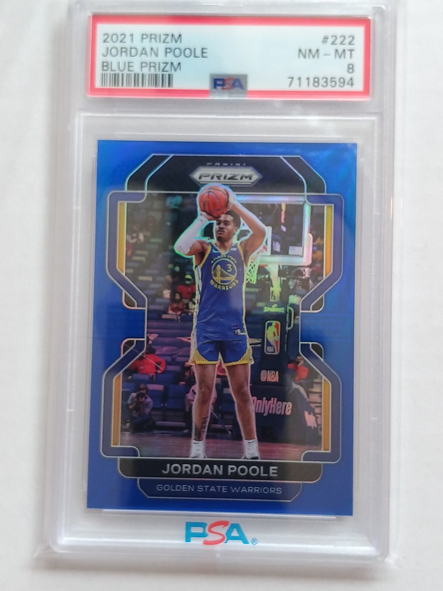 2021 Panini Prizm Jordan Poole #222 Blue PSA 8 hobby parallel
