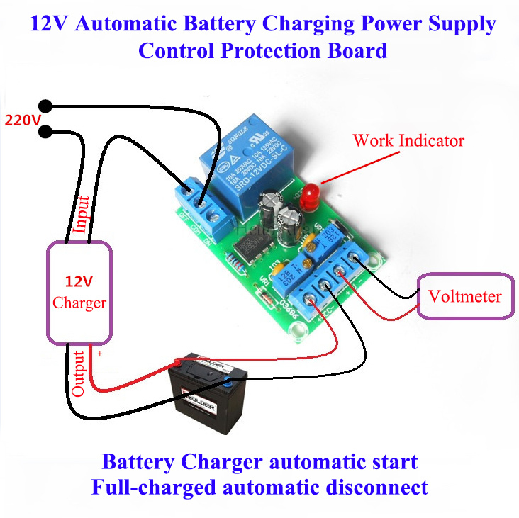 12V Battery Automatic Charging Controller Module Protection Board