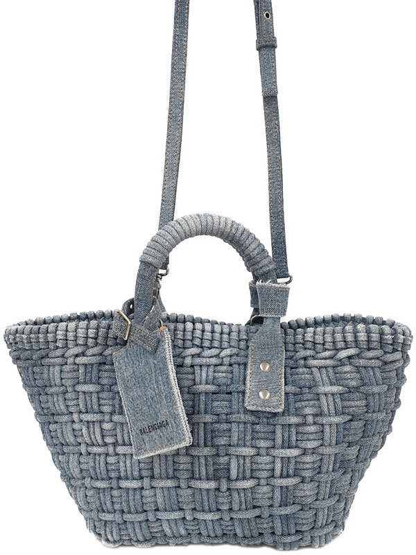 BALENCIAGA＊BISTRO XS BASKET デニムバスケットバッグ＊送料込 