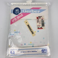 Vintage Gerber Crib Sheet with Stretch Ends IRREGULARS 28"x52" New Old Stock