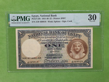 Egypt, National Bank 1 pound 1938 Sign. Cook VF 30 PMG banknote