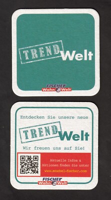 Werbe-Bierdeckel , Coaster , FISCHER WOHNWELT , Forchheim/Oberfranken /BY #1394#