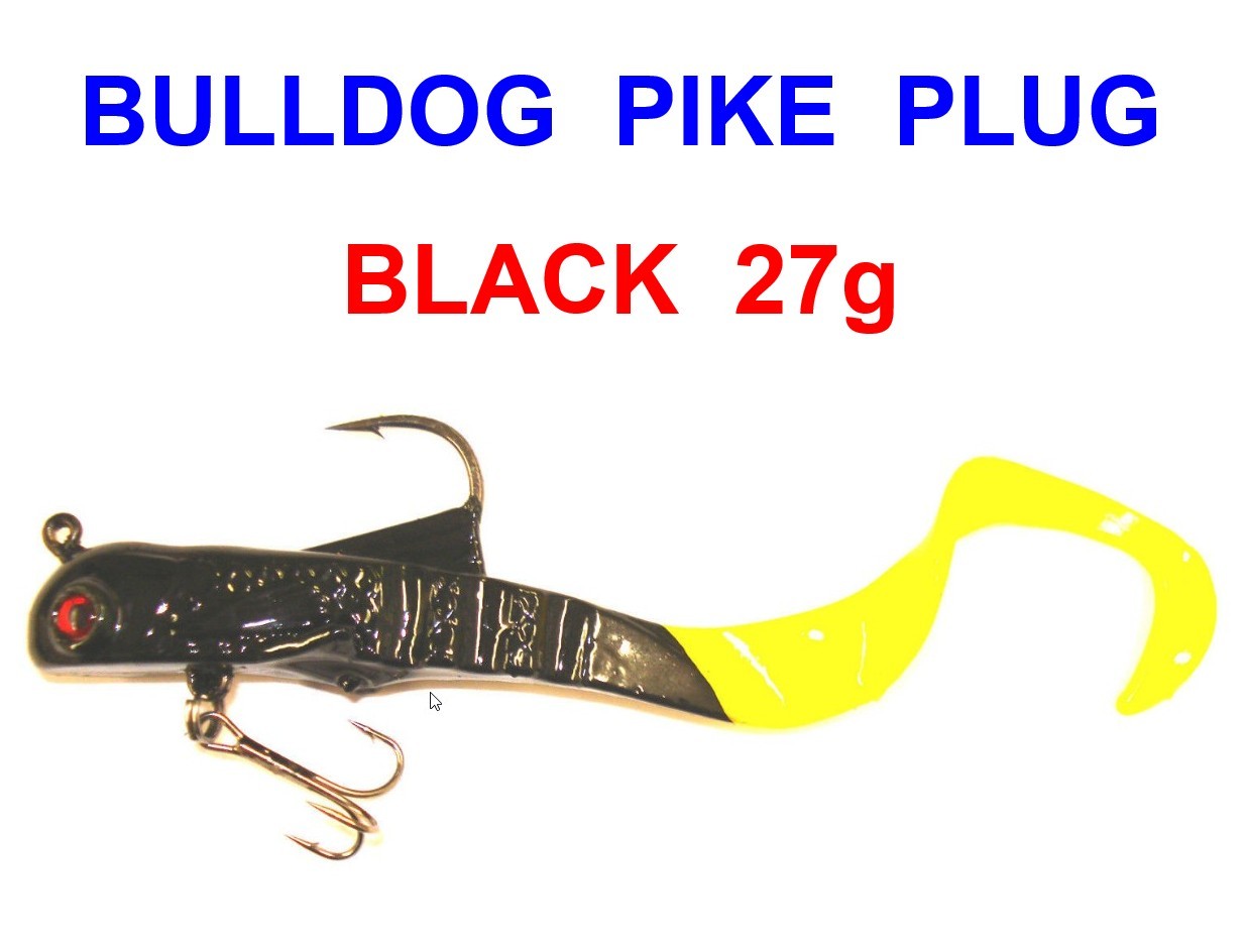 1 BLACK 27g BULLDOG PIKE LURE SEA COARSE FISHING SOFT SPINNER JERK BAIT PLUG