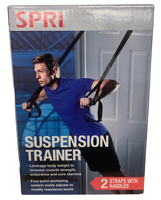 SPRI Gravity Suspension Weight Trainer Black Door System Home Workout Exercise