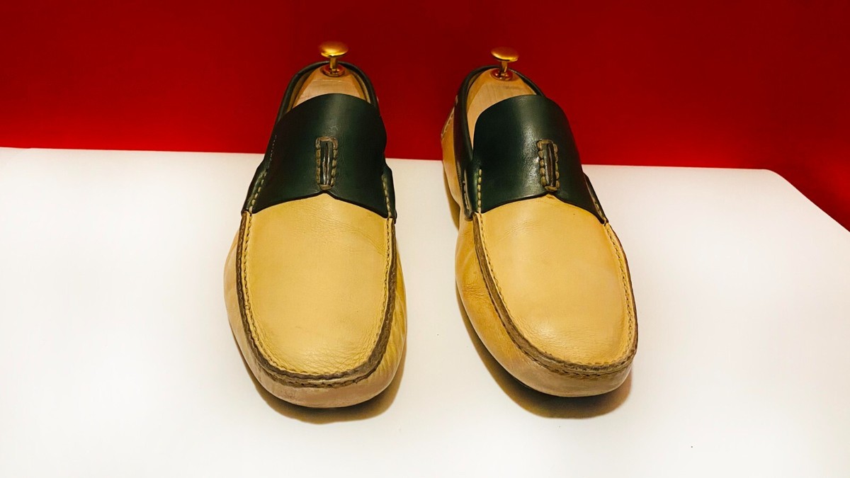 $849.00 !! PRADA MEN\'S LUXURY COMBO COLOR LEATHER LOAFERS SHOES MARKED SIZE 10.5 $849.00 !! PRADA MEN main image 4