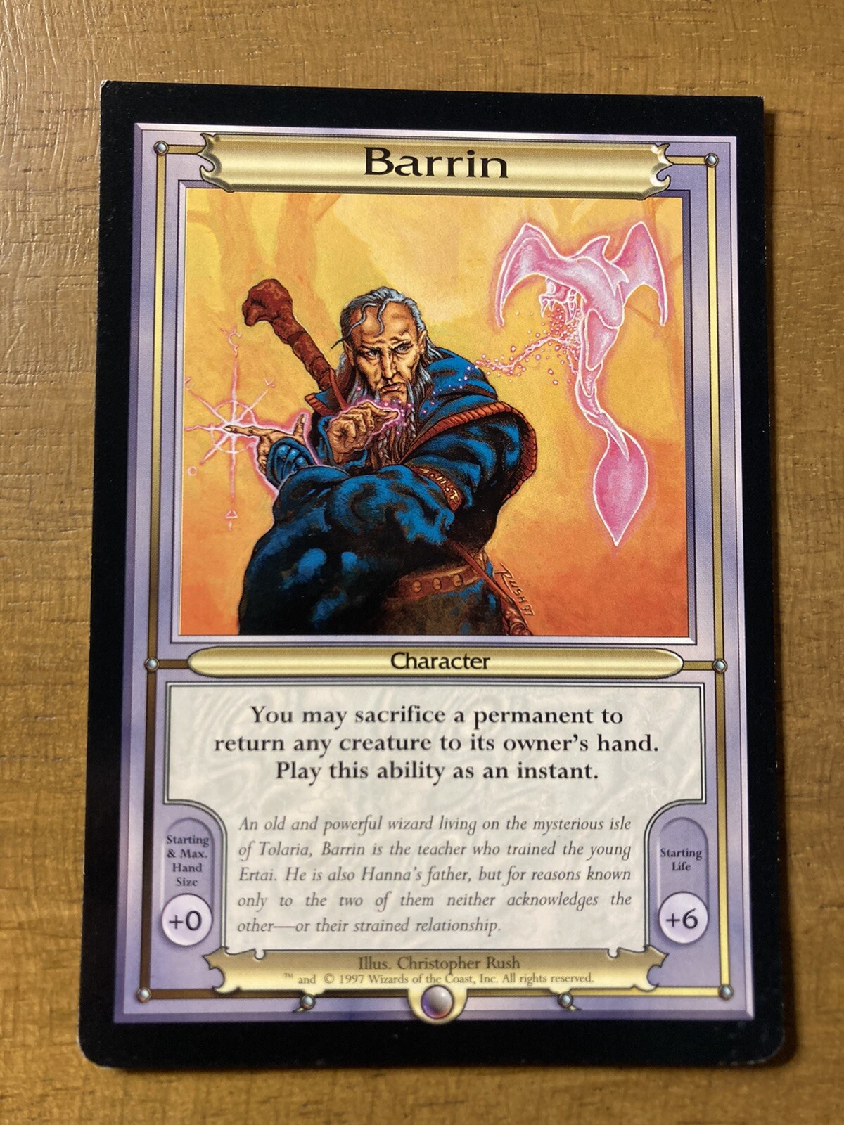 MTG ✨BARRIN Oversized✨Vanguard MINT RARE Series #2 1997 C. Rush Art UNPLAYED
