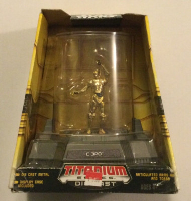 Star Wars TITANIUM Series FULL COLOR Die-Cast C-3PO Gold Droid Figure 2006 NEW