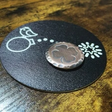 4-LEAF CLOVER! (Raised Relief Aged Copper) Hand Made Custom Golf Ball Marker!