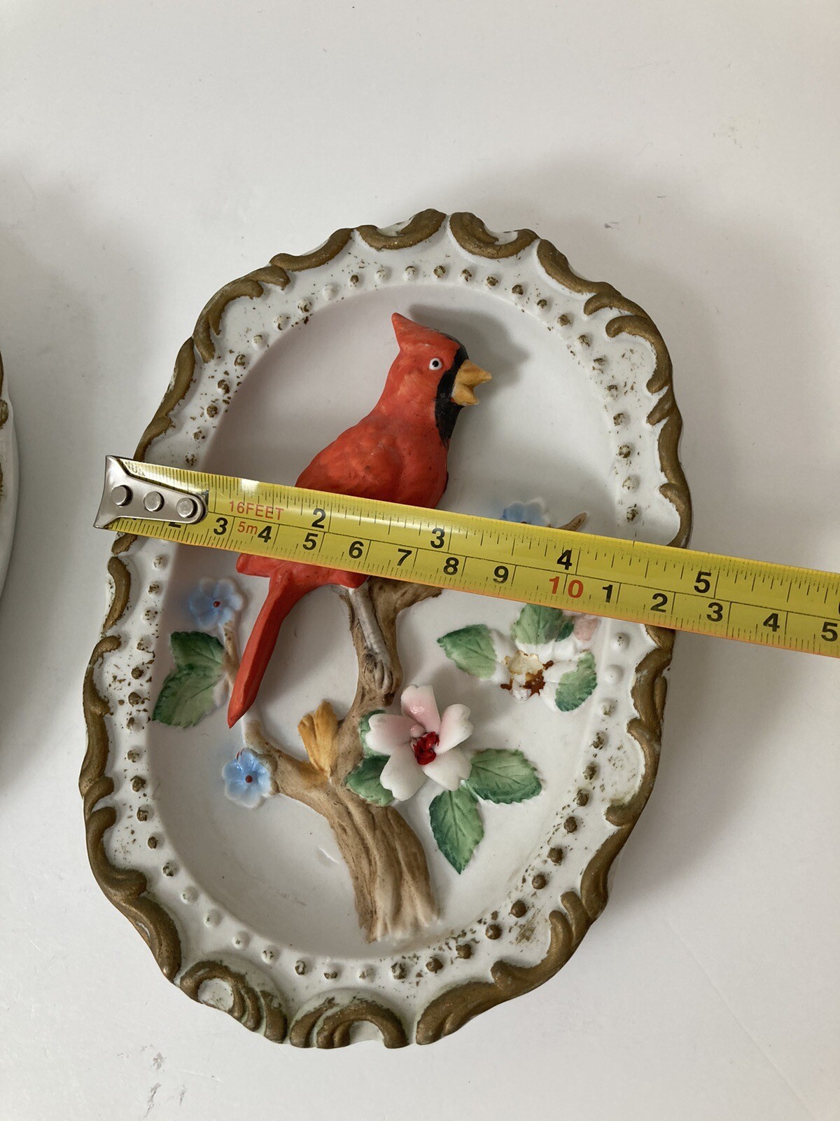 Vtg Homeco Bird Wall Decor Lot Of 2 Cardinal Blue 7” Retro 1970s Plaque Cottage