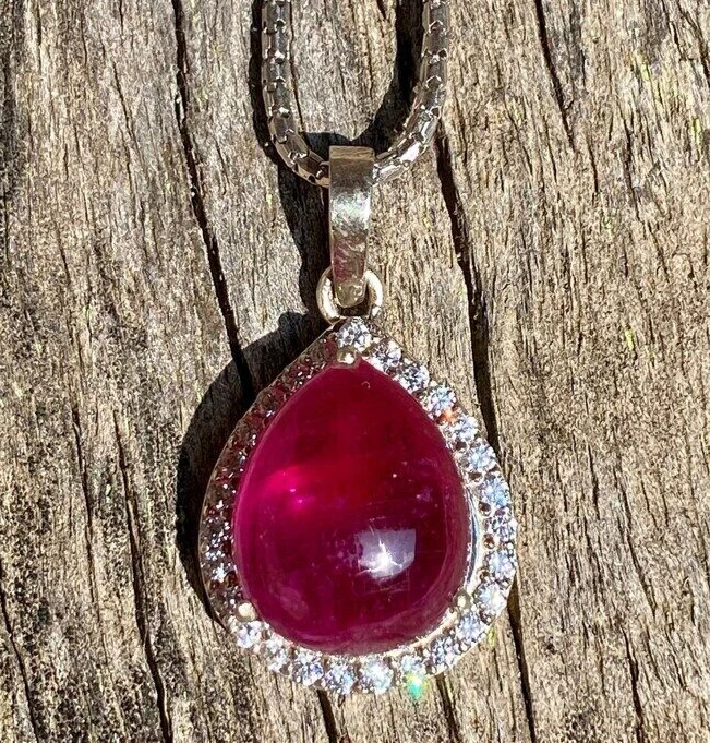 Natural ruby necklace clearance