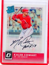 2016 DONRUSS OPTIC #174 KALEB COWART ROOKIE RC AUTO #107/150, LA ANGELS 4/3018