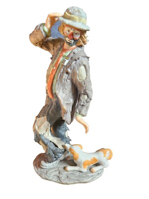 EMMETT KELLY JR 1984'' Man's Best Friend '' Figurine  Authentic Flambro #4866/9500