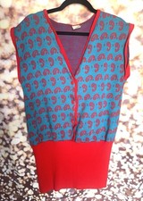 Vintage Paisley Top Size 14 Button Front Fun Colors 