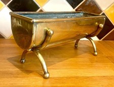 French antique brass herb planter vintage vintage plant pot holder stand metal