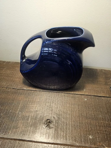 Fiesta Ware Large Disk Water Pitcher 7.25” Tall - Cobalt Blue