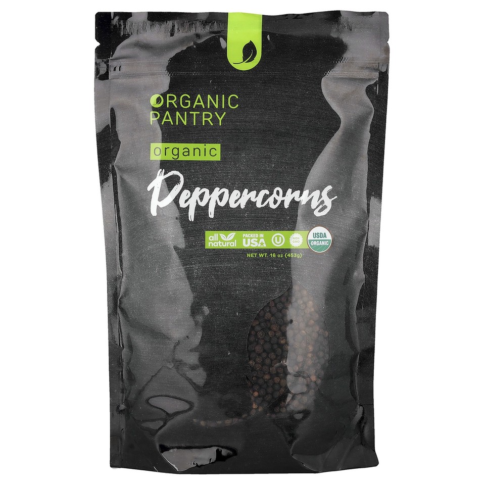 Organic Pantry, Organic Peppercorns, Whole, 16 oz (453 g)