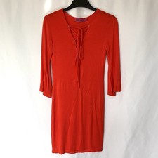 Boohoo size 12 deep orange lace up dress