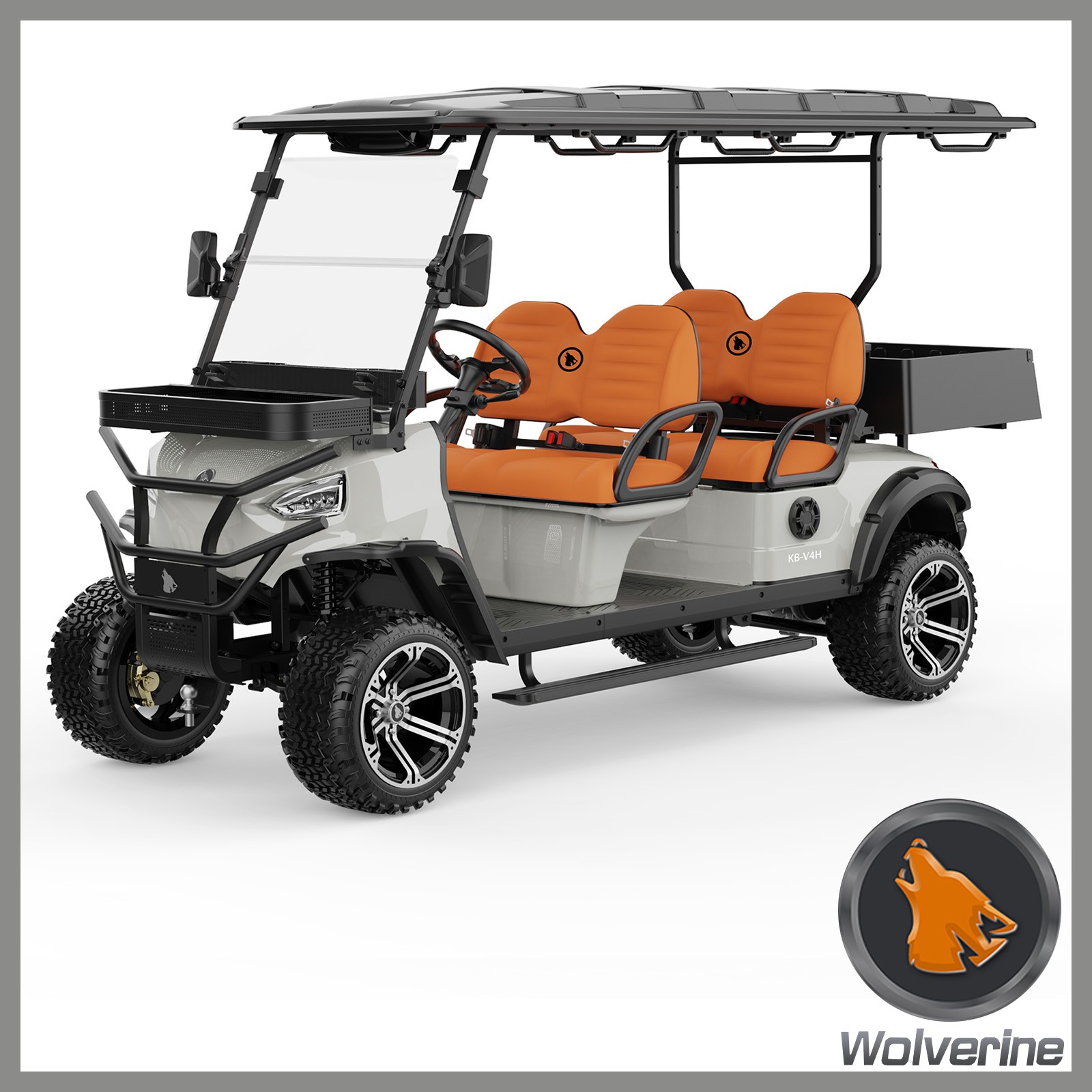 Wolverine 2026 White 4-Seat Golf Cart 5kW Motor 5H Charging Time Fast Shipping