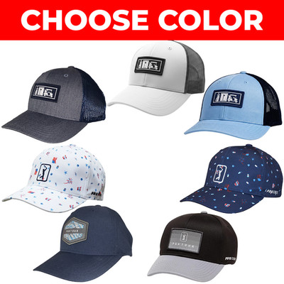 PGA Tour Pro Series Golf Hat Cap Mesh Snapback Truckers 4th of July USA Print