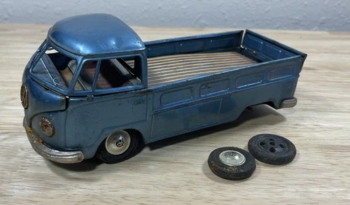Bandai Japan Volkswagen VW Single Cab Pickup Truck - All Tin - Friction
