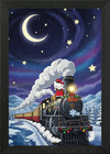Hello Kitty Christmas Train at Nigh Framed Wall Art Poster Canvas Print Picture