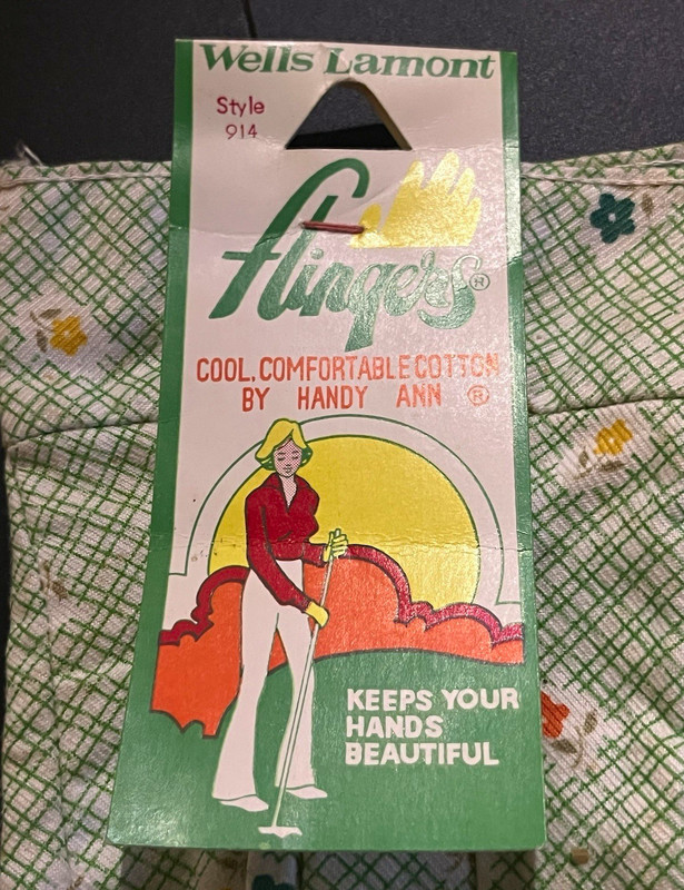Vintage Wells Lamont Flingers Garden Gloves 914 Handy Ann Floral Cotton NOS