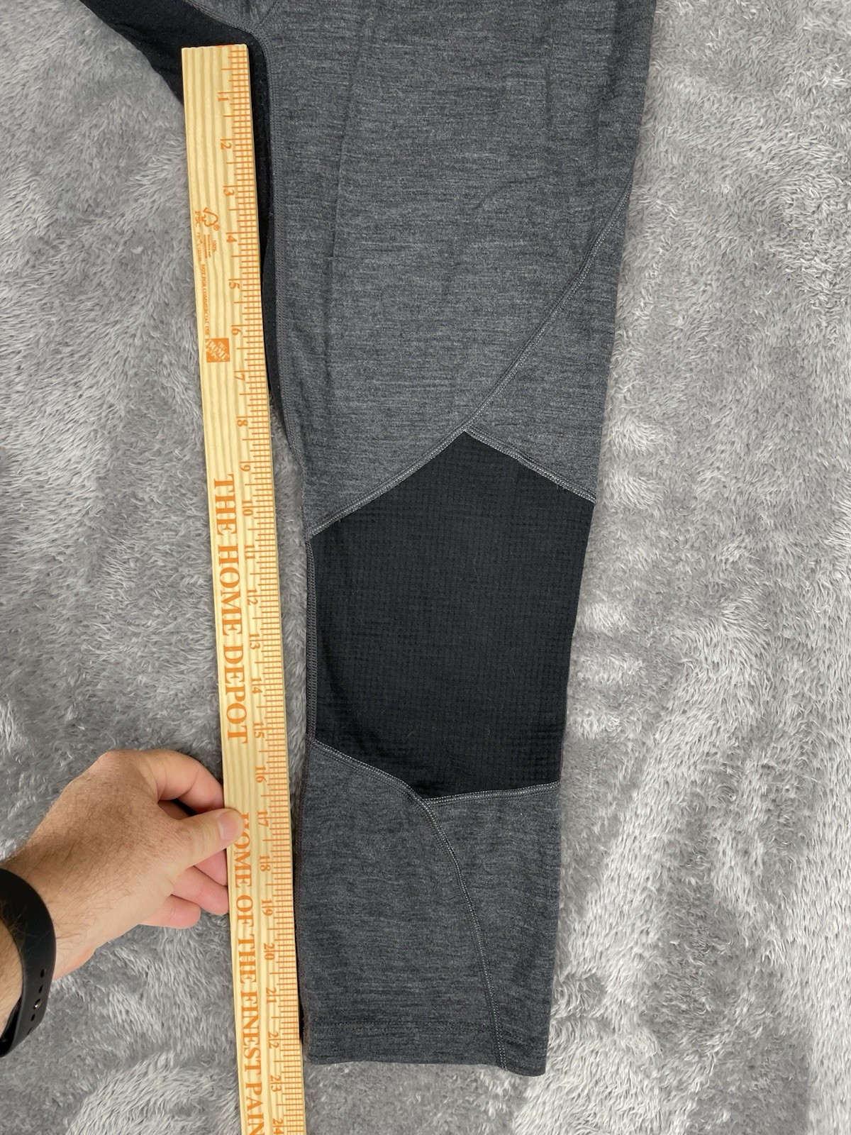 Icebreaker Base Layer Legging 260 Zone Merino Wool Grey Black 3/4 Read Descrip