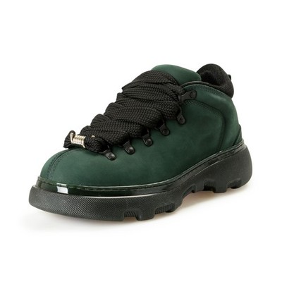 Burberry Men's ''Trek Boot'' Vine Green Leather Hiking Boots Shoes US 12 EUR 45